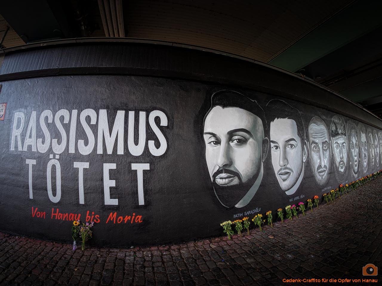 Gedenk-Graffito für die Opfer von Hanau